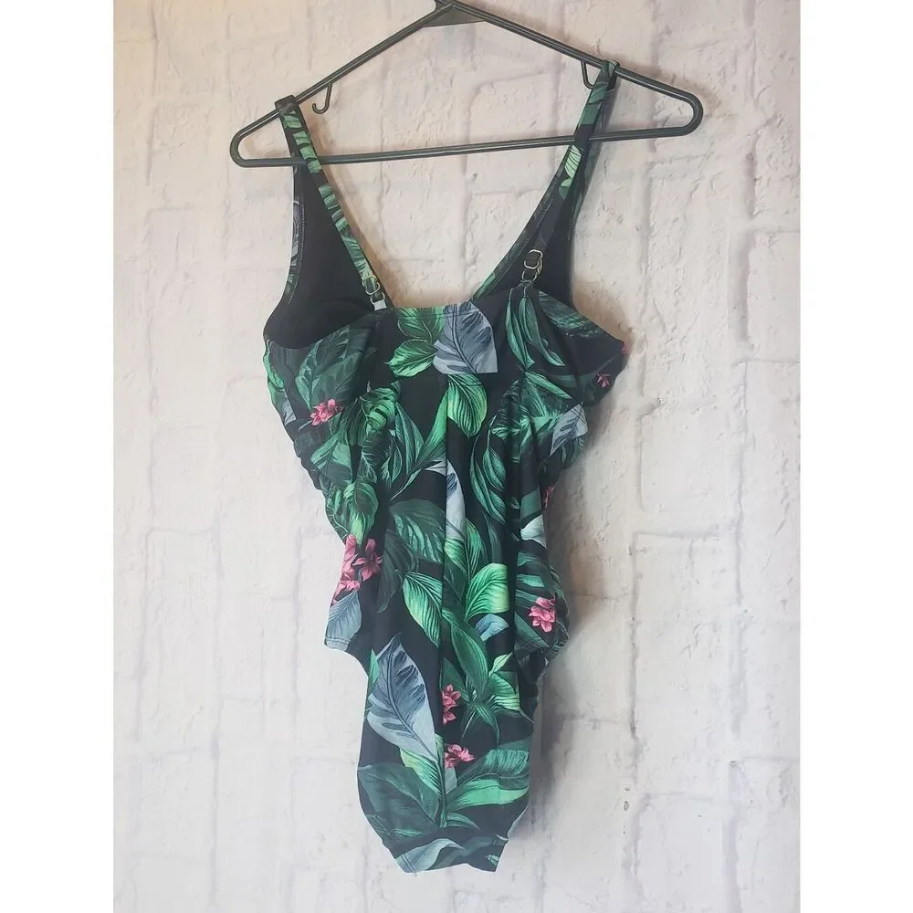 KONA SOL One Piece Swimsuit Tropical Print Small